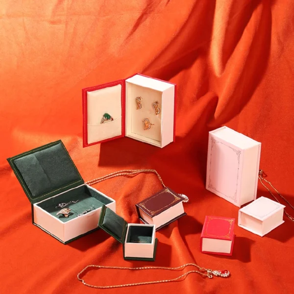 Book-shaped Vintage Small Jewelry Box Customization Logo