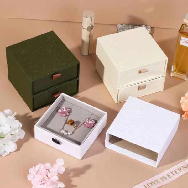 Custom Drawer-Style Jewelry Box with Embossing