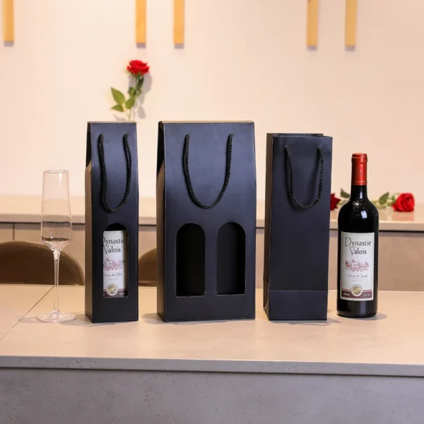 Eco-friendly kraft paper wine box single and double wine corrugated packaging box