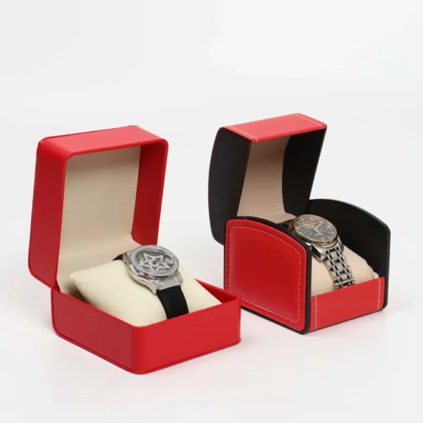 PU Leather Flip Top Paper Watch Box Factory Mass Wholesale