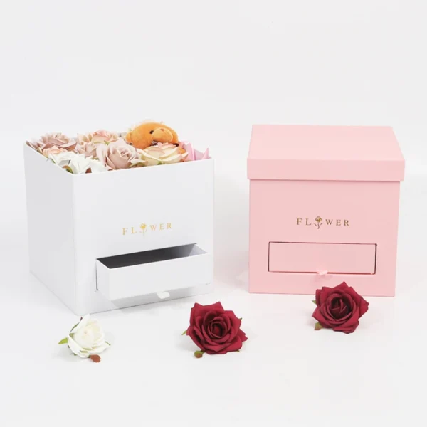 Square Flower Box With Drawer Gift Packaging box Wholesale