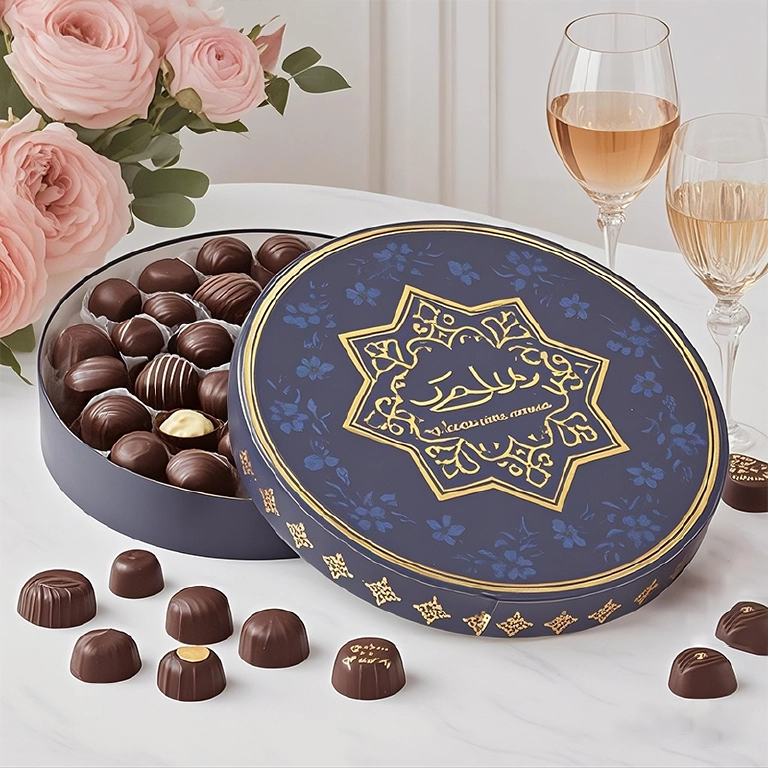 Exotic Round Chocolate Gift Boxes Custom With Logo - Image 2