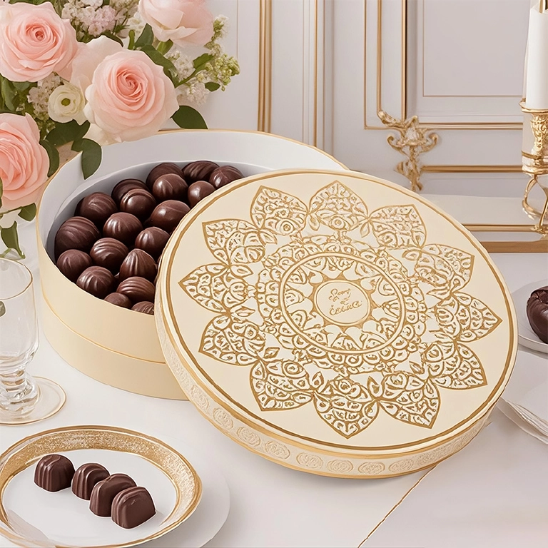 Exotic Round Chocolate Gift Boxes Custom With Logo - Image 4