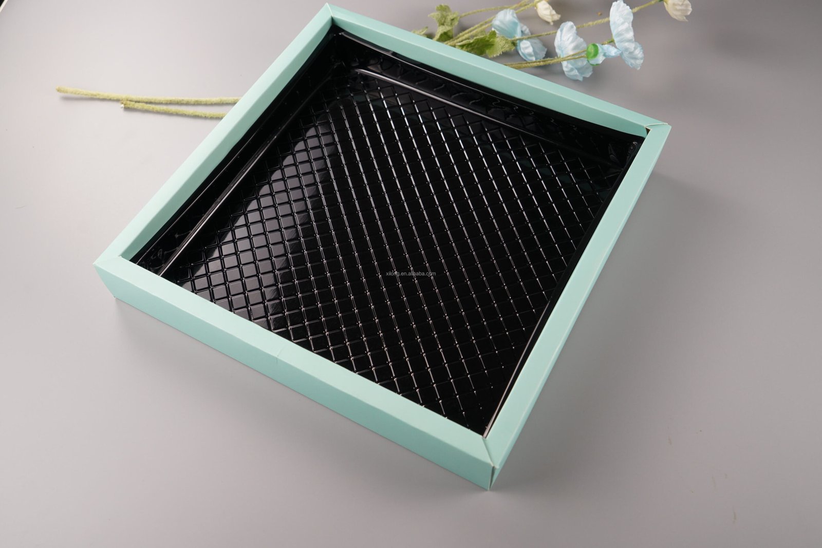 Biodegradable Recycled Cake Chocolate Sushi Truffle Bakery Paper Folders Boxes with Blister Lid - Image 3