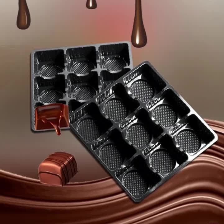 Disposable Plastic PET Square Blister Tray for Chocolate