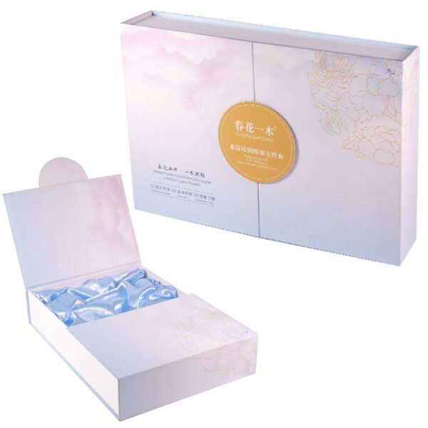 New Design Luxury Cardboard Paper Packaging Box With Magnetic Closure and Satin Insert