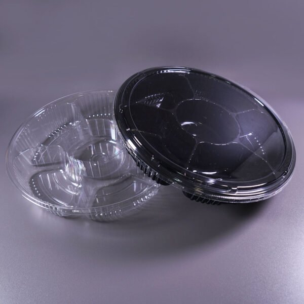 PET Veggie Fruit Tray Lid 6 Divided Compartments