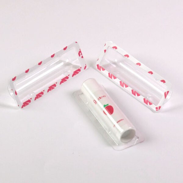 Plastic Clear Chapstick Lip Balm Blister Tray Adhesive Back