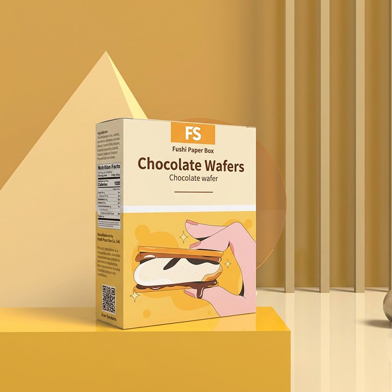 Food Printed Paper Boxes Chocolate Waffles