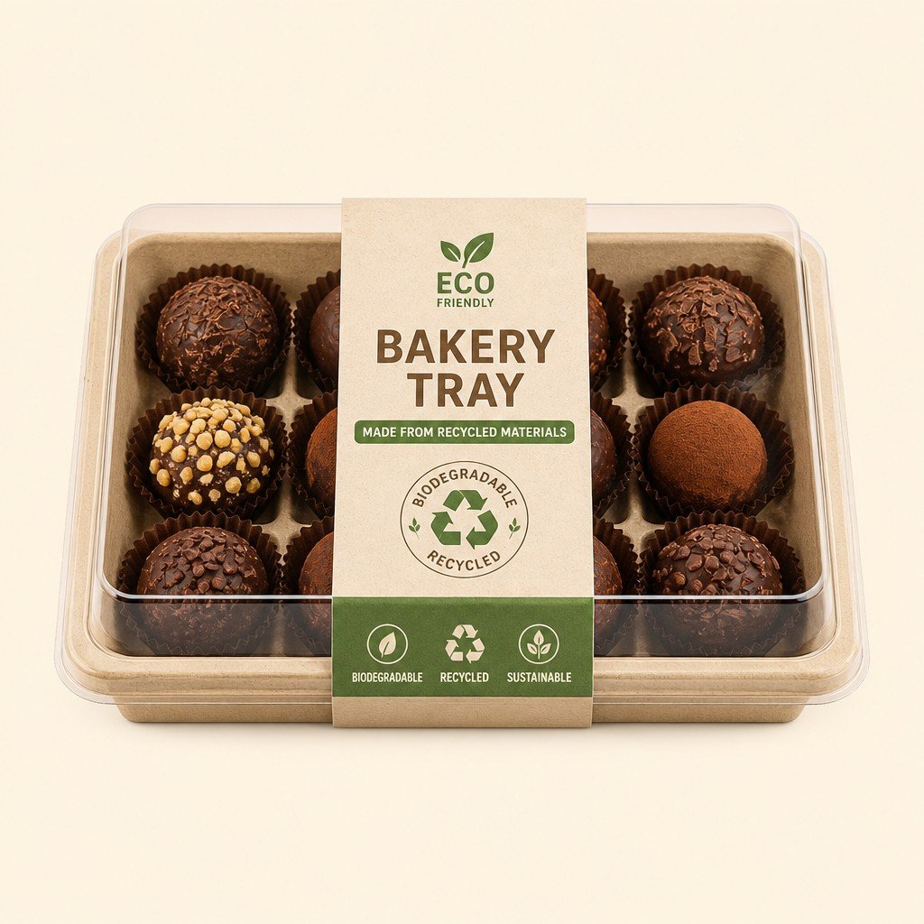 Biodegradable Recycled Cake Chocolate Truffle Bakery Tray