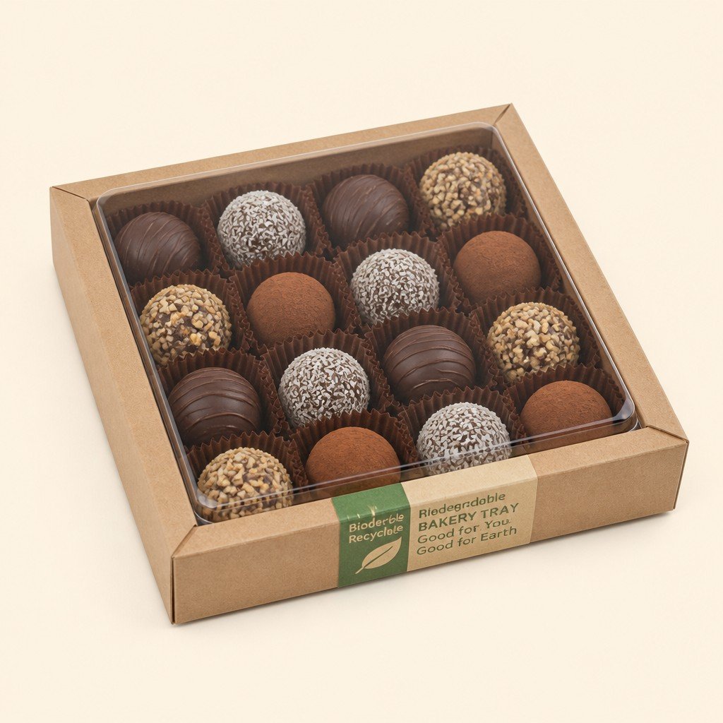Biodegradable Recycled Cake Chocolate Truffle Bakery Tray