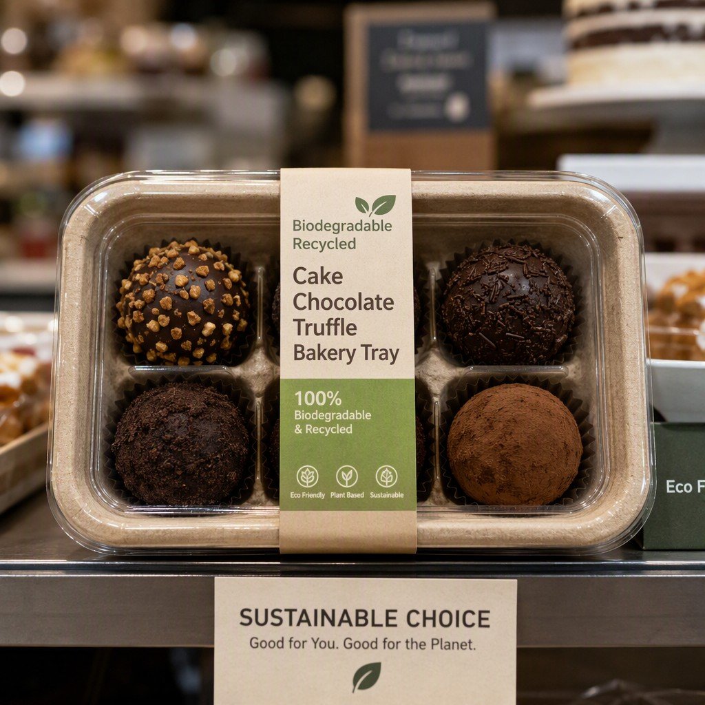 Biodegradable Recycled Cake Chocolate Truffle Bakery Tray