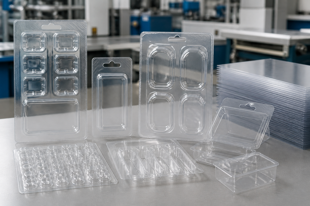 Common materials used for clamshell blister packs
