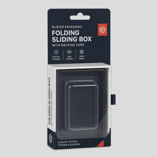 Blister Packaging Folding Sliding Box with Backing Card