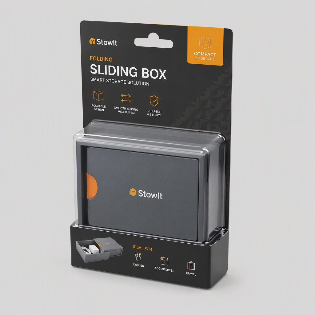 Blister Packaging Folding Sliding Box with Backing Card