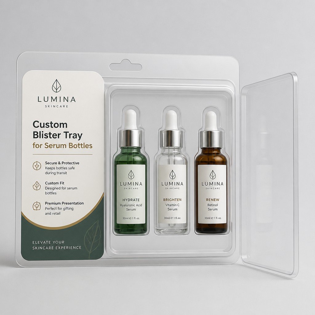 Custom Blister Tray for Serum Bottles