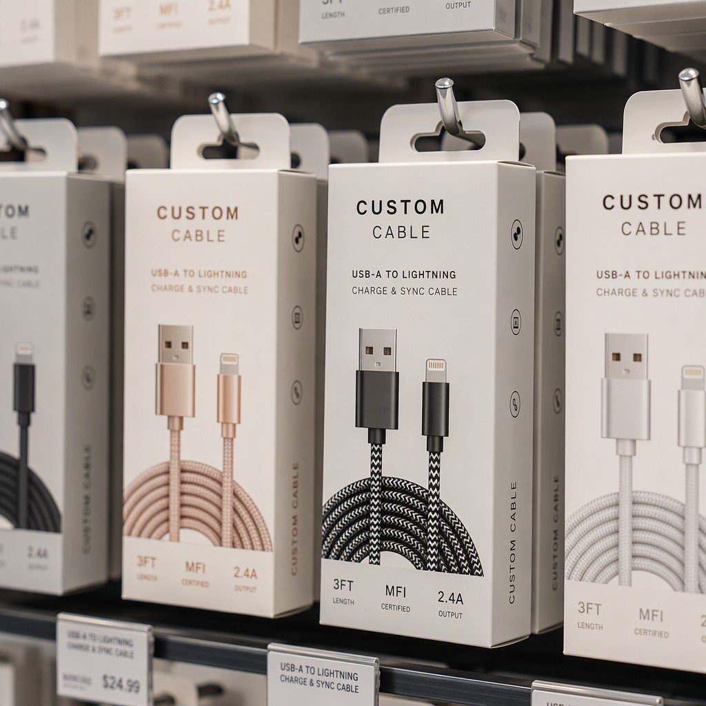 paper box packaging on retail display shelf