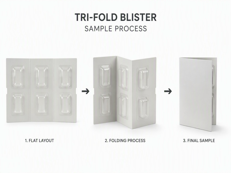 small order tri-fold blister packaging