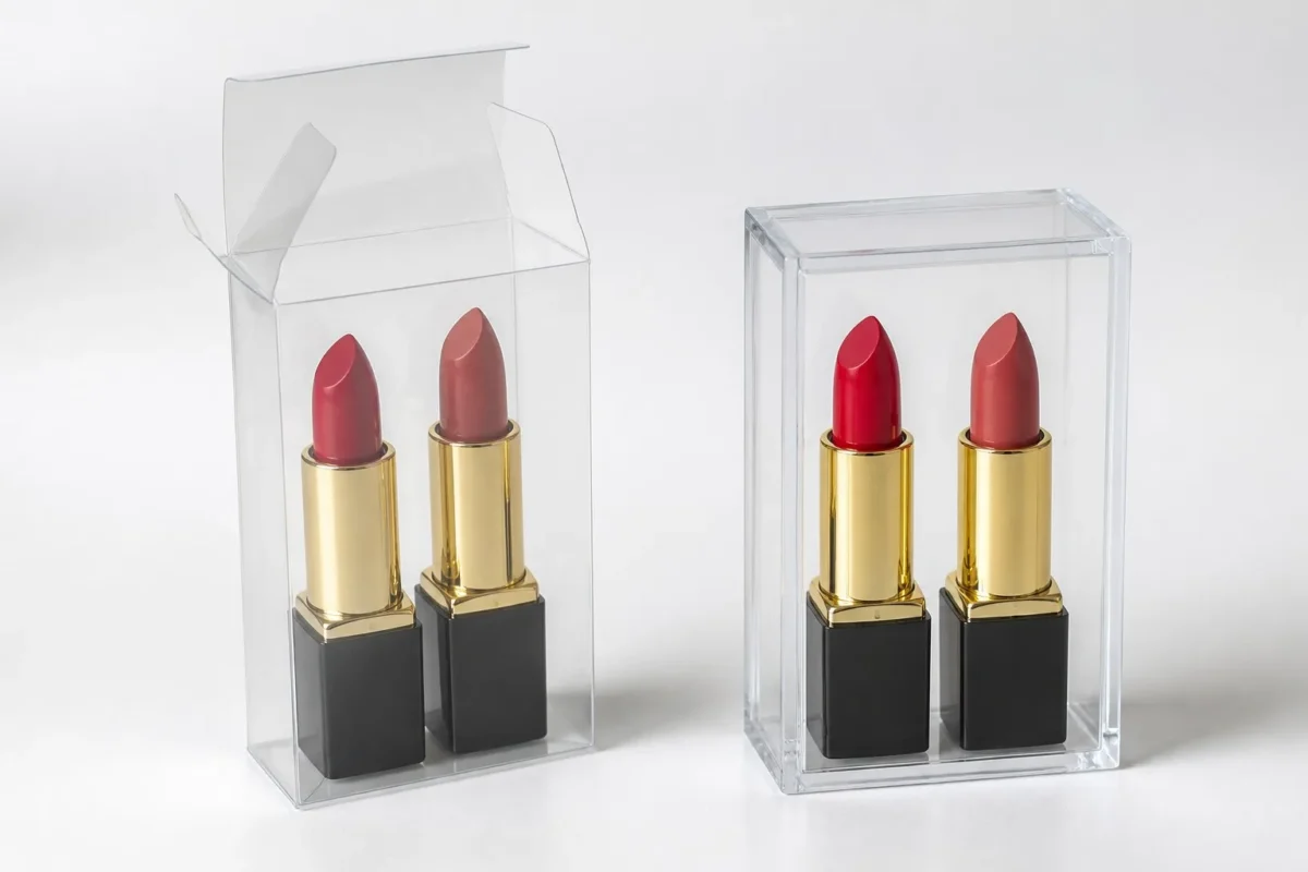 Clear folding boxes vs rigid clear boxes for cosmetics