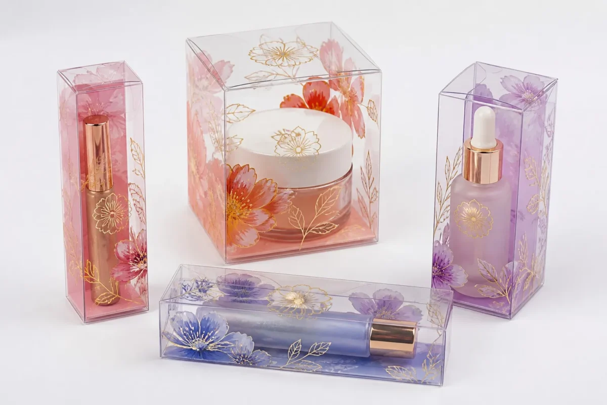 Custom printing options for clear foldable packaging