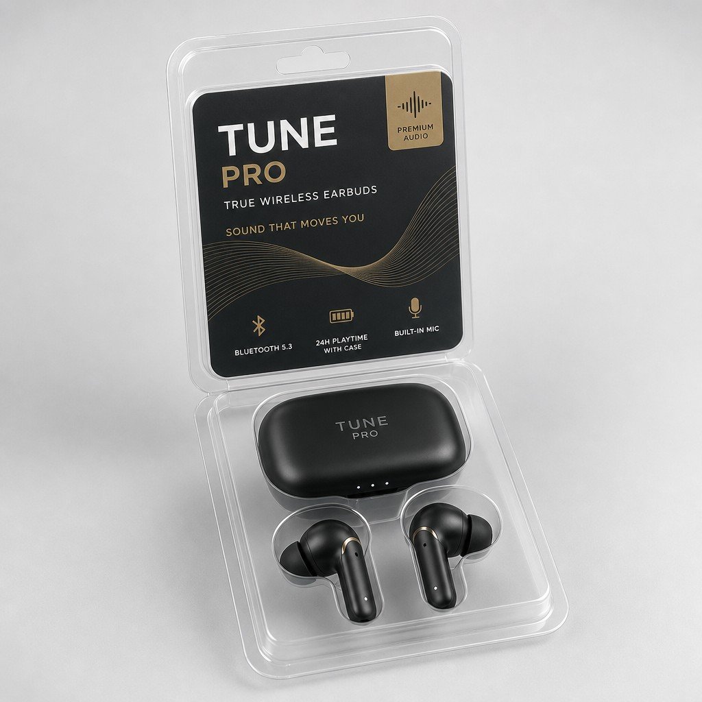Custom Clamshell Packaging for Earbuds