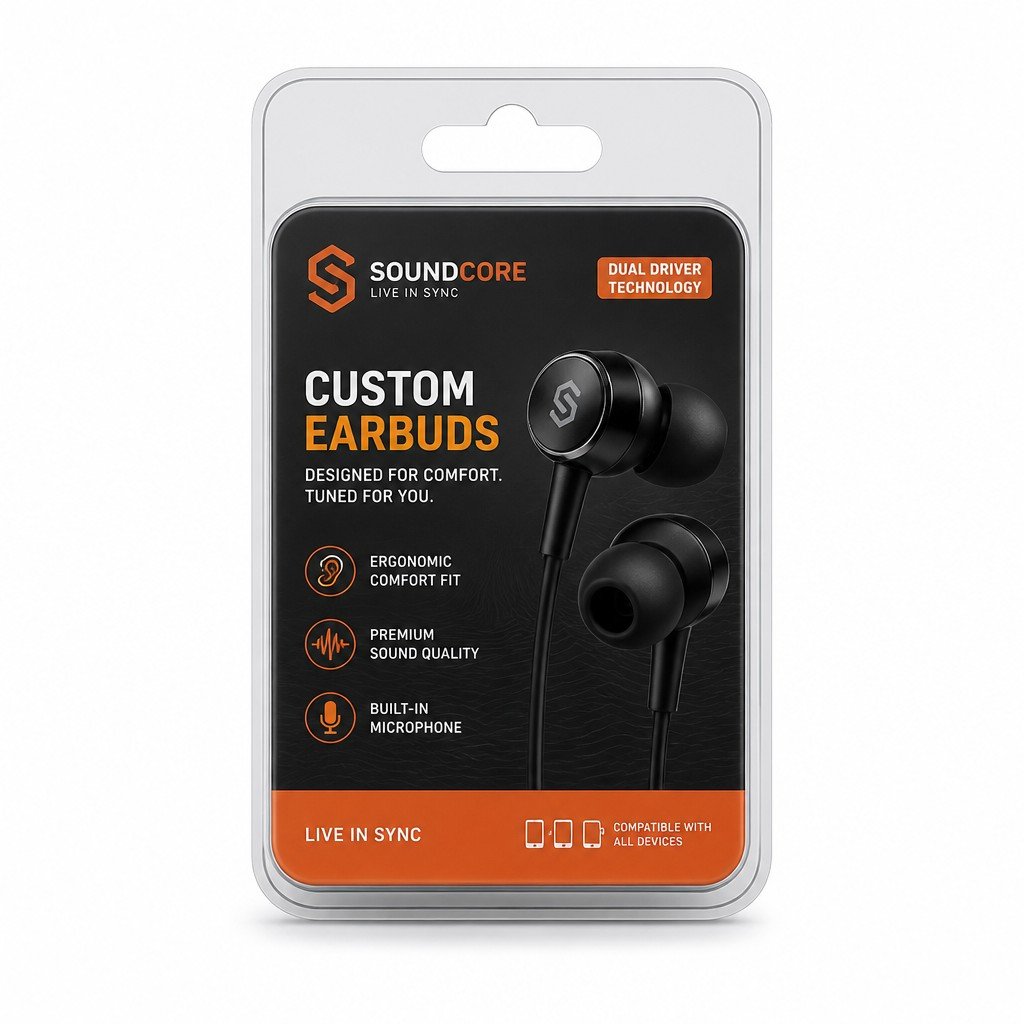 Custom Clamshell Packaging for Earbuds