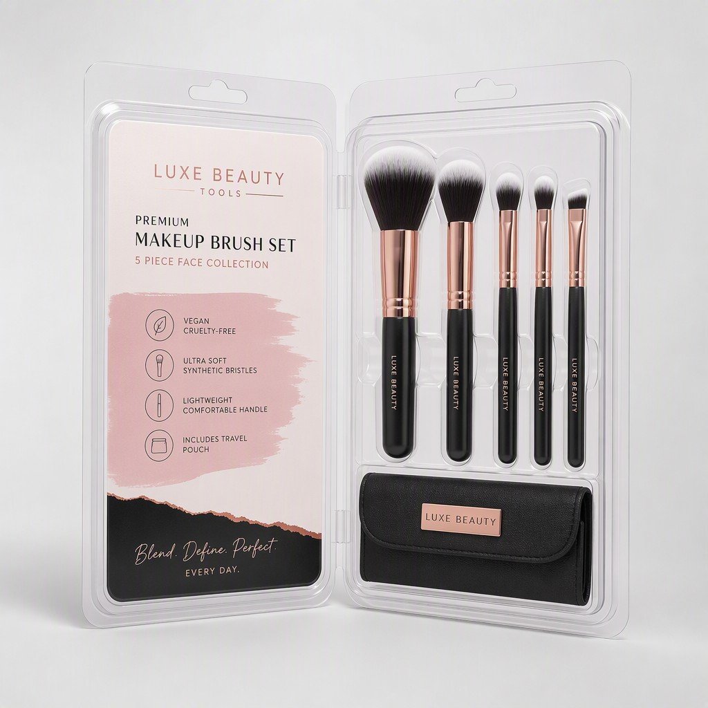 Custom Clamshell Packaging for Makeup Brushes