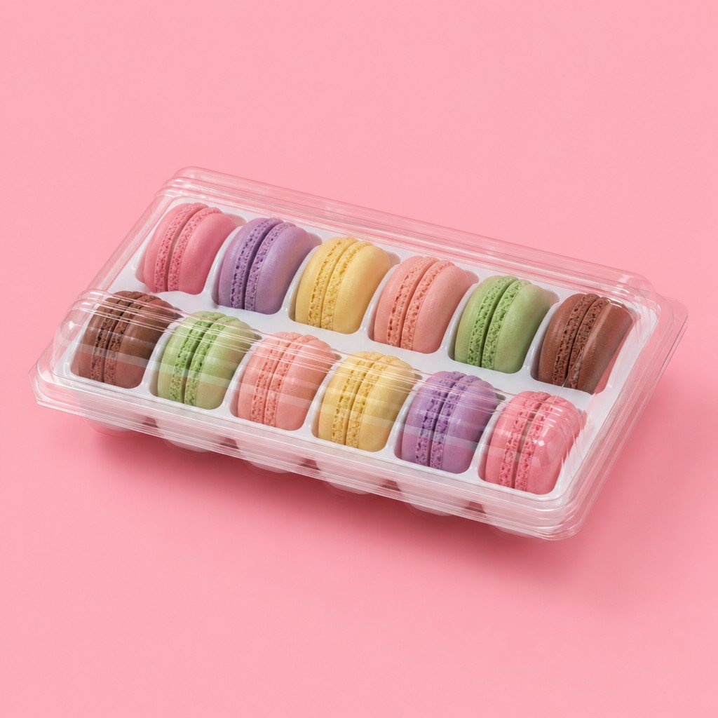 Clear Blister Macaron Clamshell Packaging with Insert Tray
