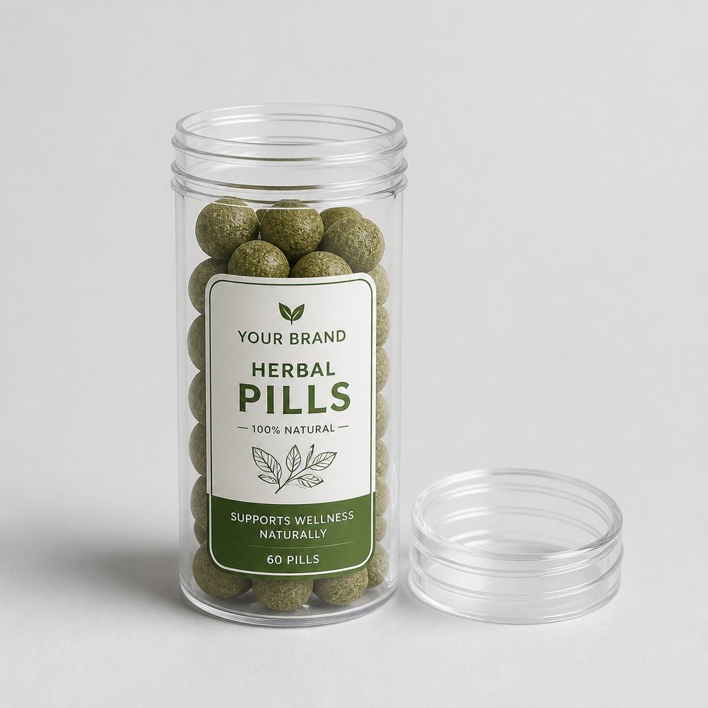 Custom Clear Cylinder for Herbal Pills
