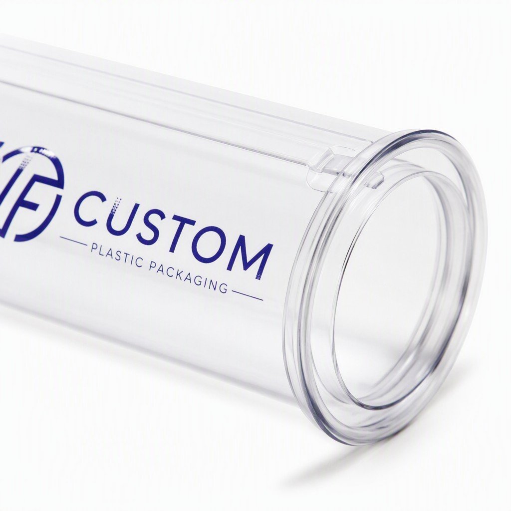 custom printed round tube with rolled edge detail
