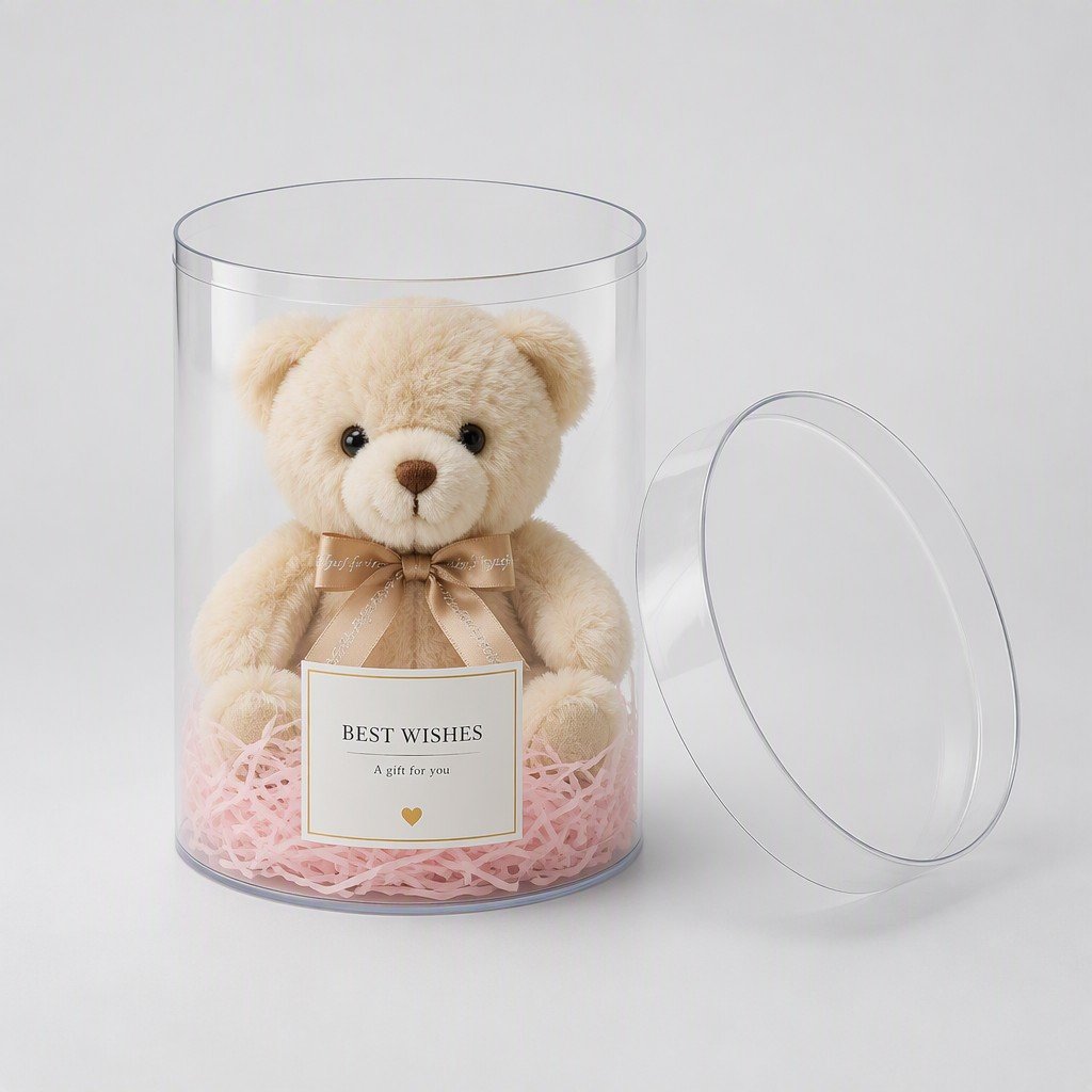 Custom Clear Cylinder Gift Box with Lid