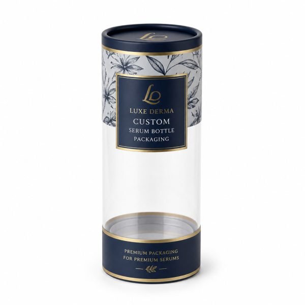 Custom Clear Cylinder Packaging for Serum Bottles