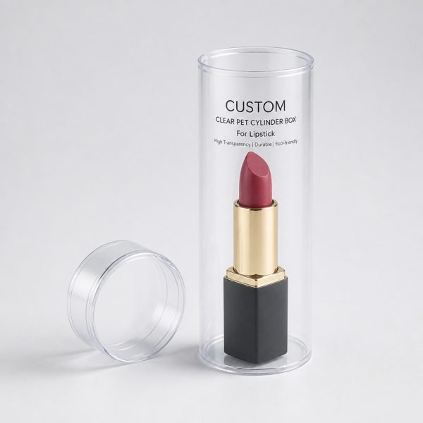Custom Clear PET Cylinder Box for Lipstick