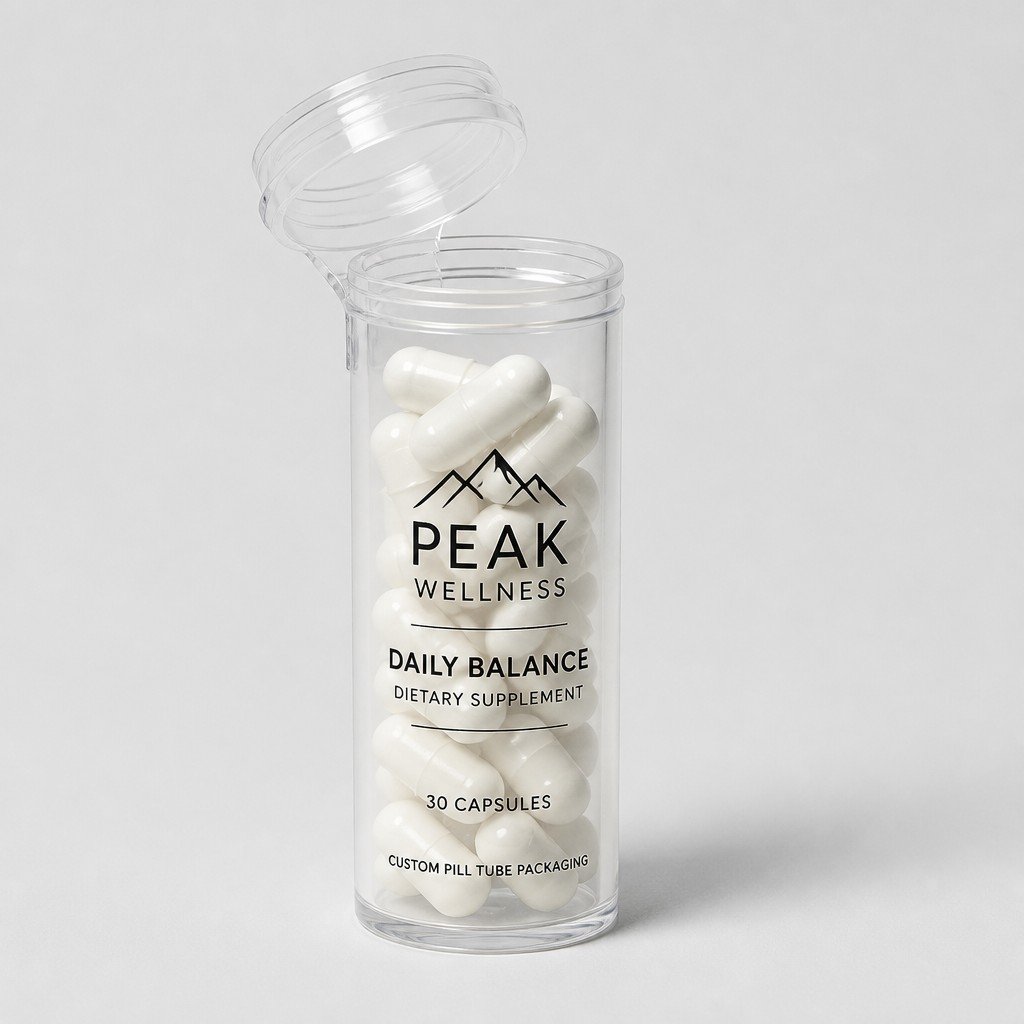Custom Clear Pill Tube Packaging