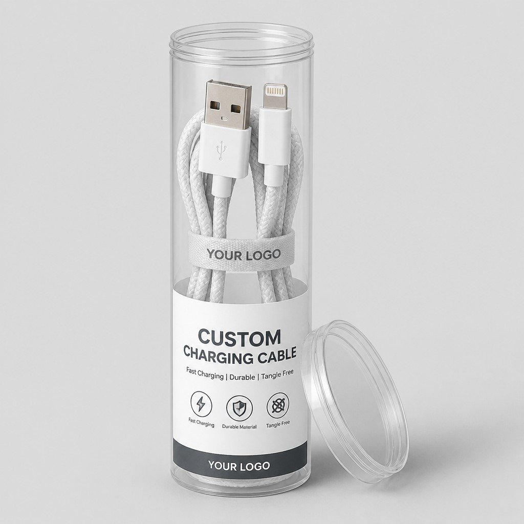 Custom Clear Plastic Tube for Charging Cables