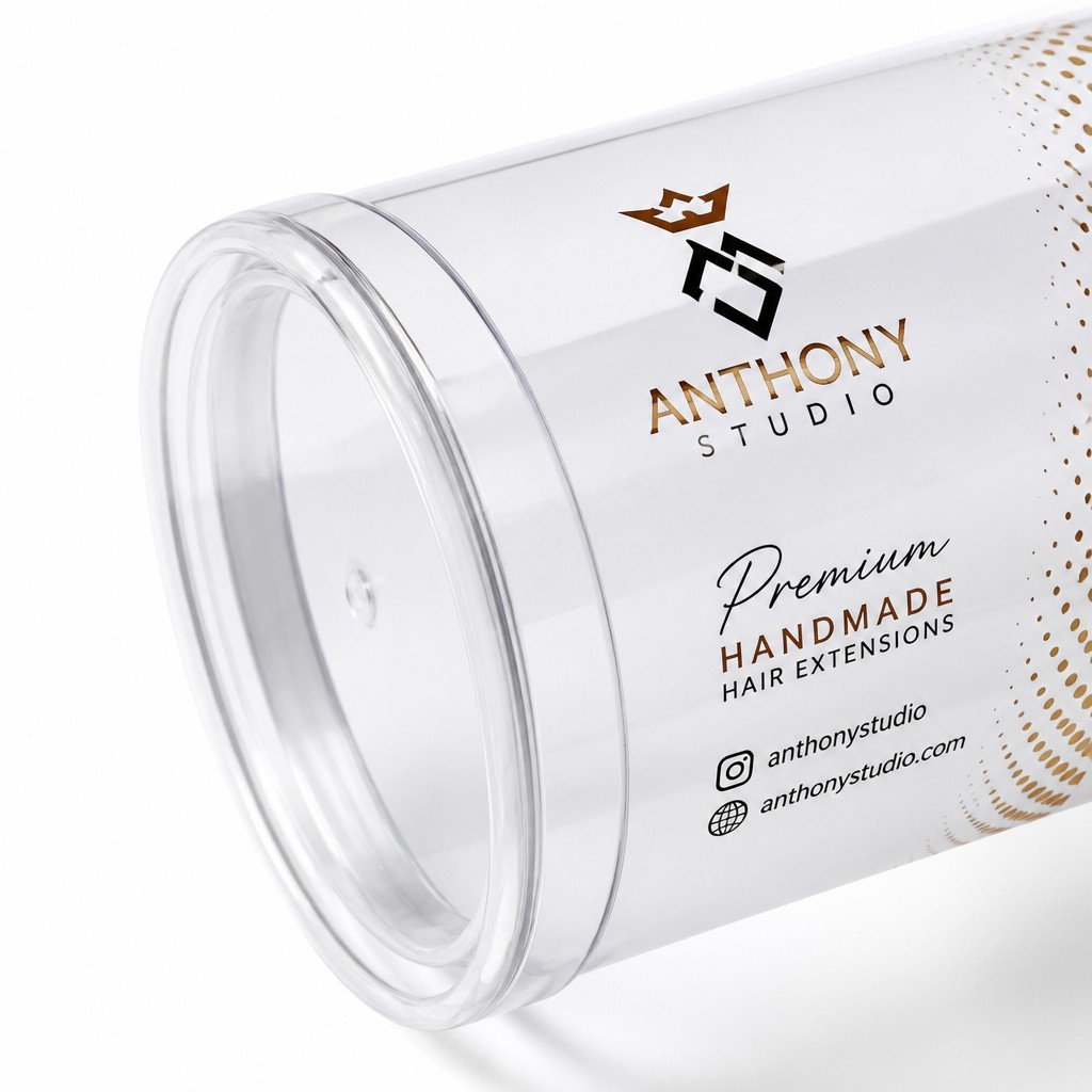 custom printed round tube with rolled edge detail