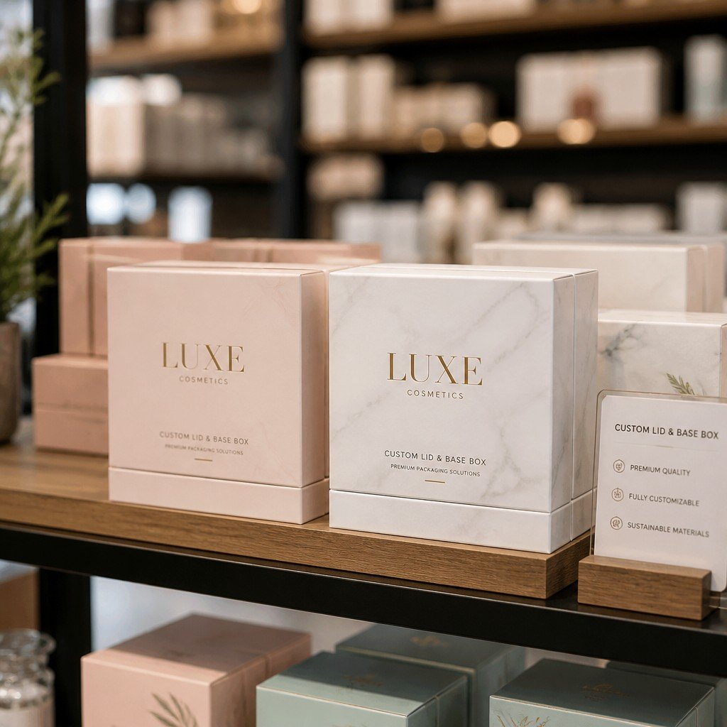 paper box packaging on retail display shelf