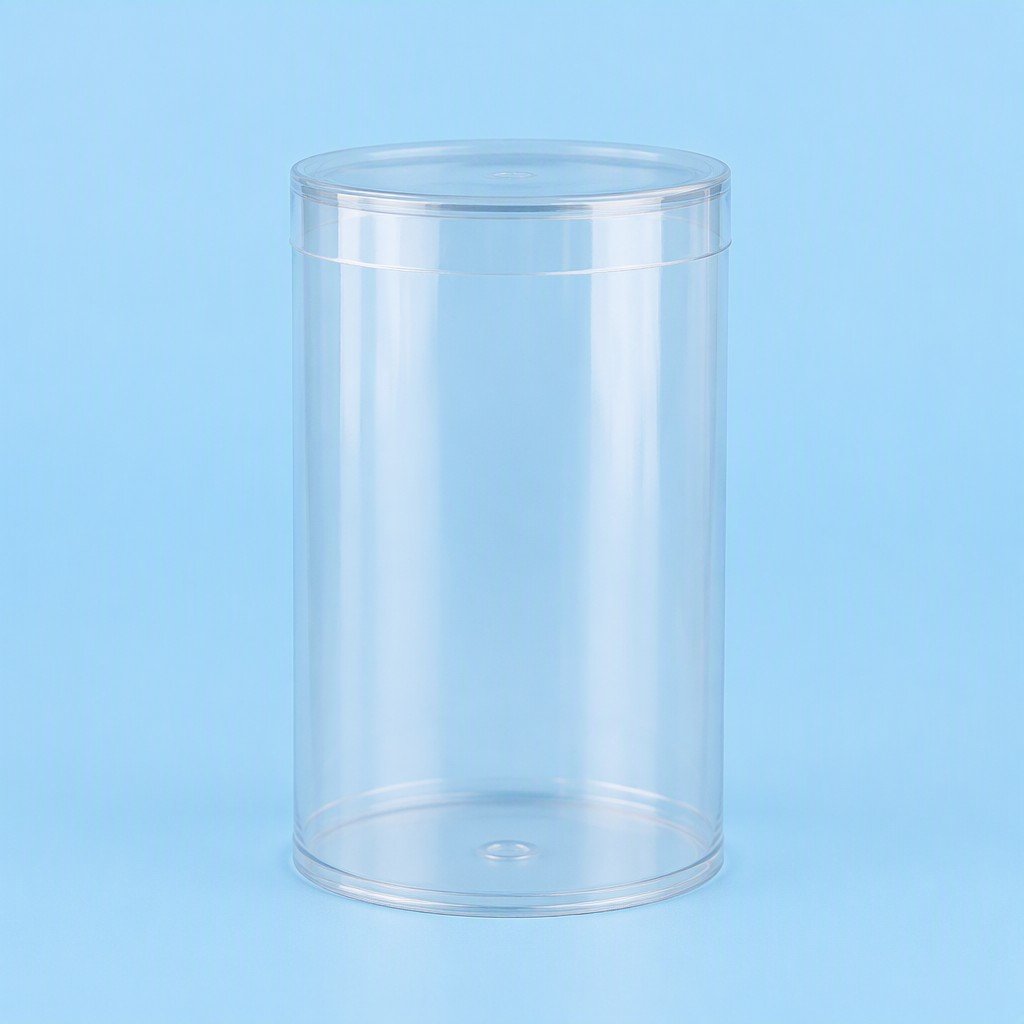 Custom Clear Plastic Cylinder Tube Packaging Box with Lid