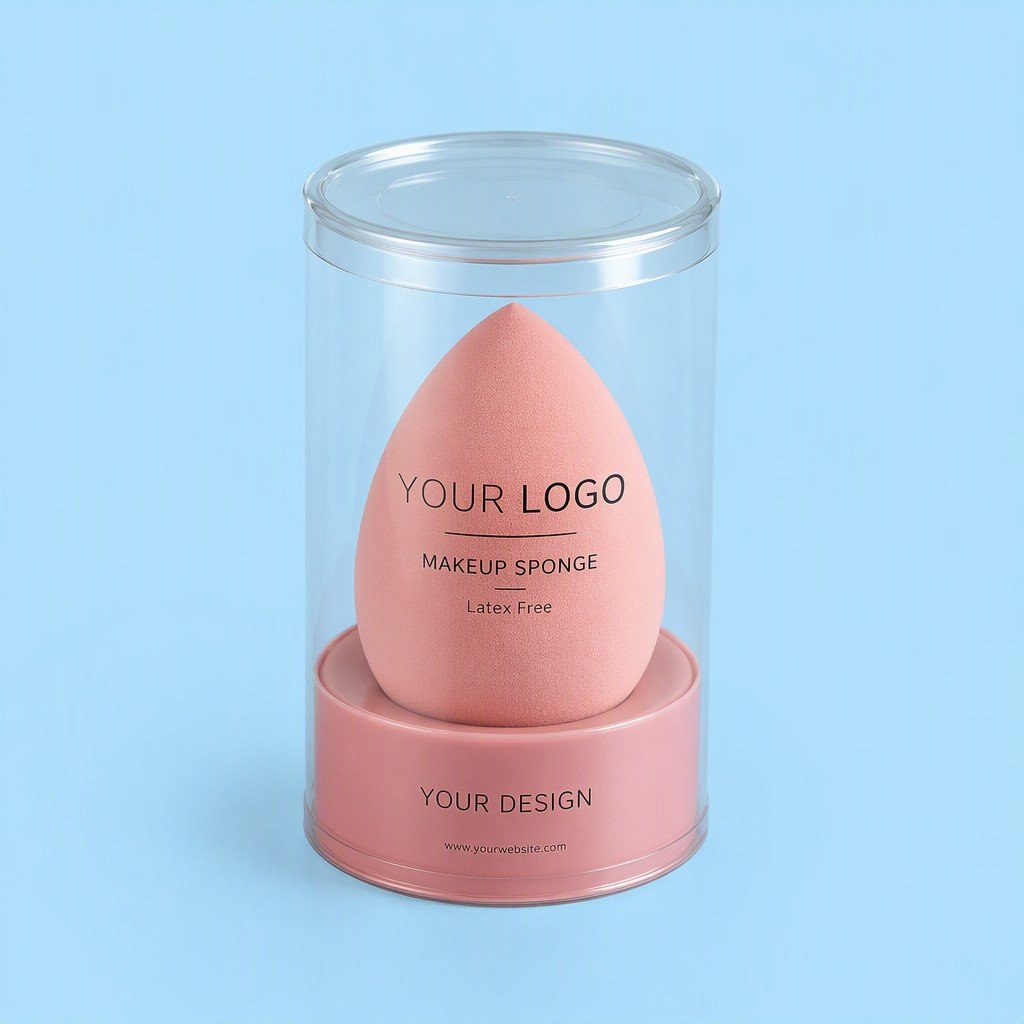 Custom Clear Plastic Cylinder Tube Packaging Box with Lid