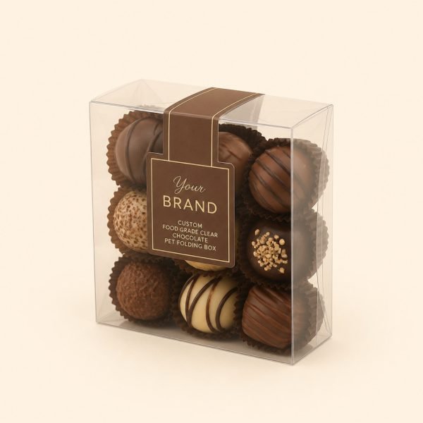 Custom Food Grade Clear Chocolate PET Folding Box