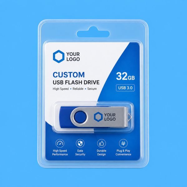 Custom USB Flash Drive Blister Clamshell Packaging
