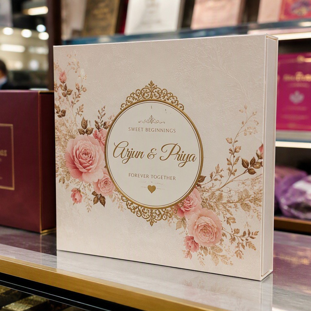 Custom Wedding Chocolate Candy Box Art Paper Folder