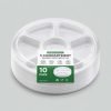 Disposable 5 Compartment Round Plastic Tray with Lid