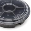 Disposable 5 Compartment Round Plastic Tray with Lid