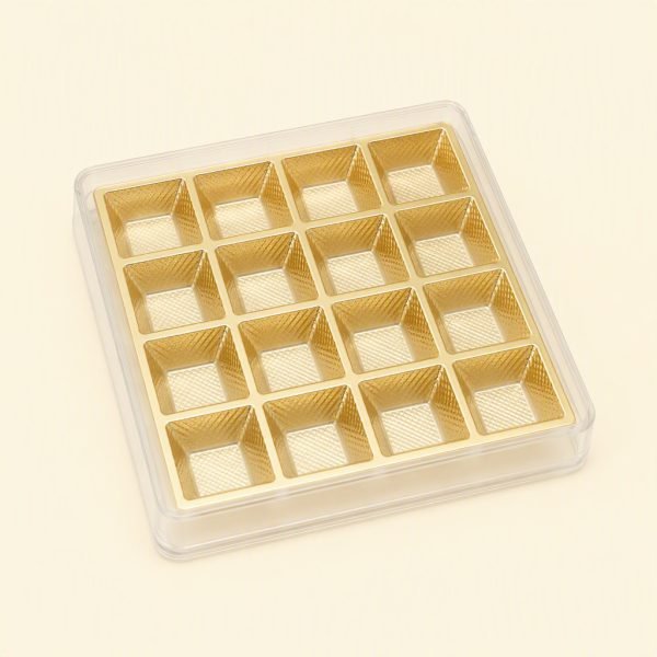 Disposable Plastic PET Square Blister Tray for Chocolate