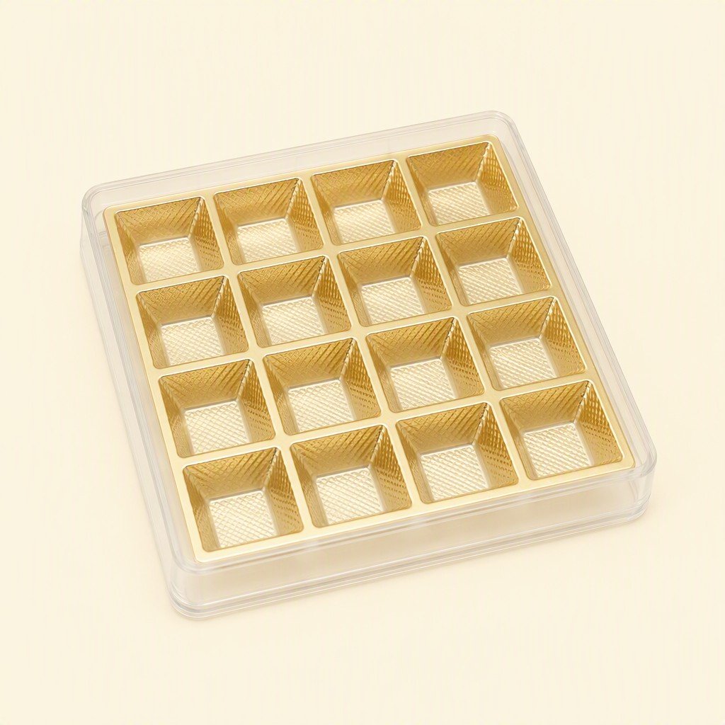 Disposable Plastic PET Square Blister Tray for Chocolate
