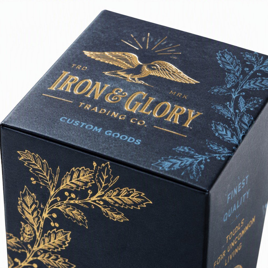 custom printing and finishing detail on paper box