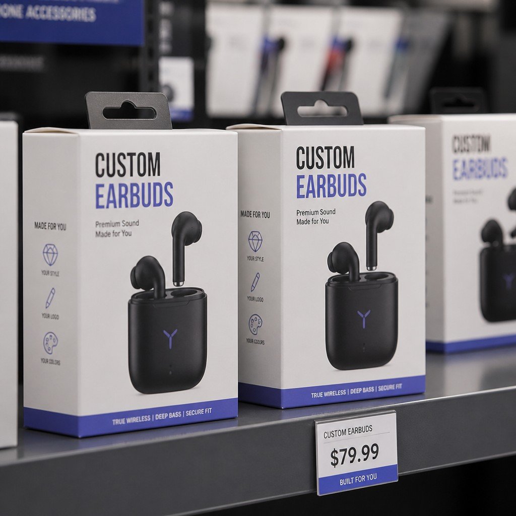Custom Earbuds Folding Carton