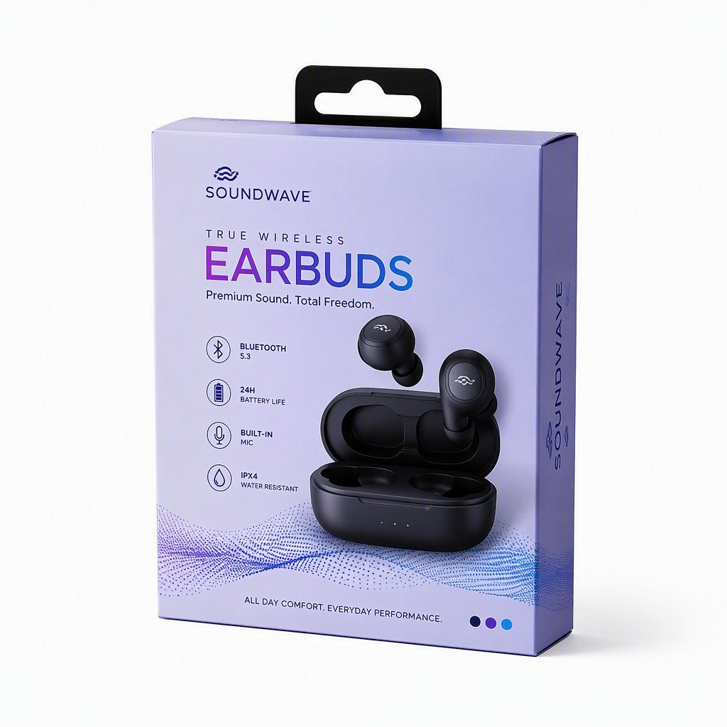 Custom Earbuds Folding Carton