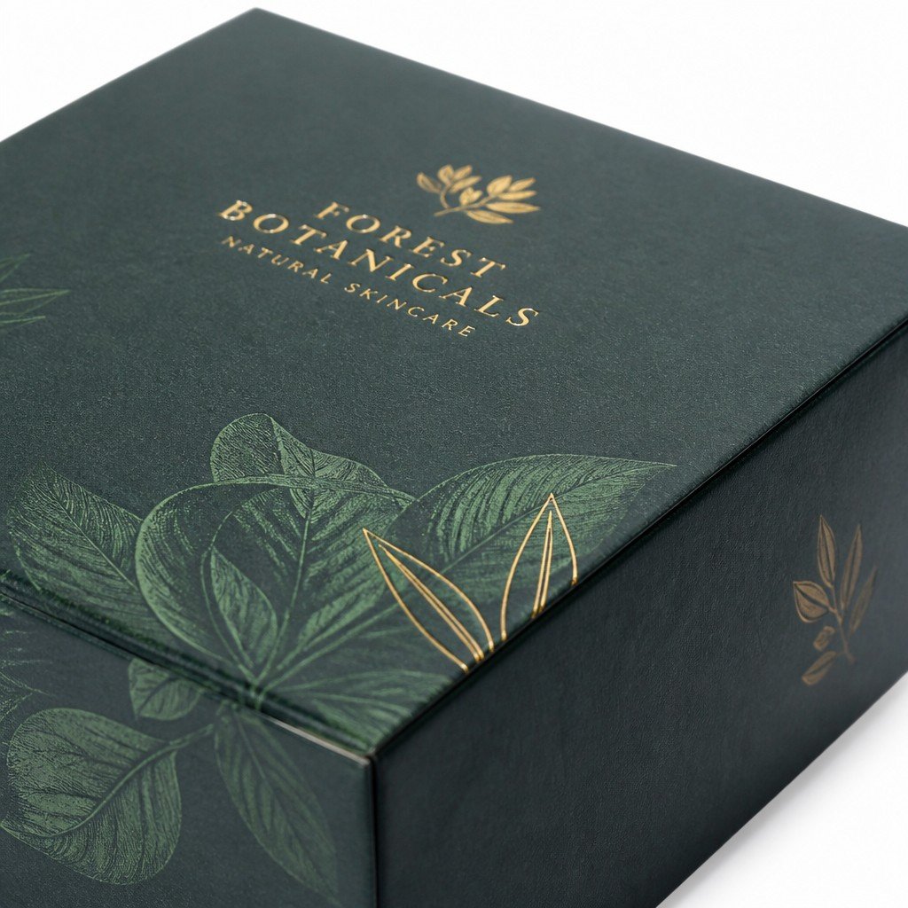 custom printing and finishing detail on paper box
